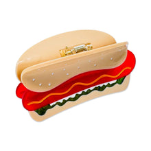Load image into Gallery viewer, Large Hot Dog Hair Claw Clip with All the Fixins