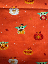 Load image into Gallery viewer, Grogu Mandalorian Halloween Jackolantern Cotton Fabric 1 Yard