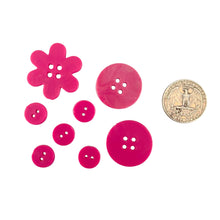 Load image into Gallery viewer, Little Recycled Plastic Buttons - Magenta