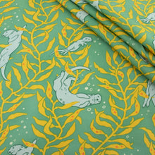 Load image into Gallery viewer, Otters Mid Blue Organic Poplin