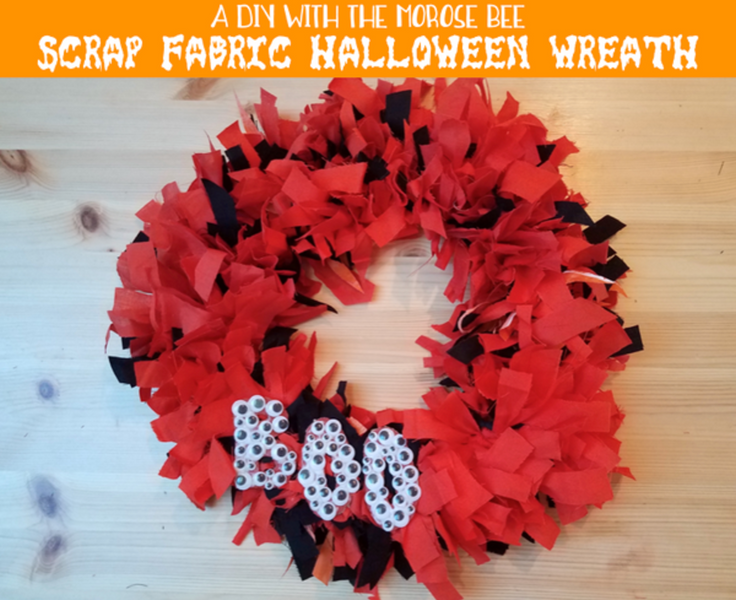 Scrap Fabric Halloween Wreath
