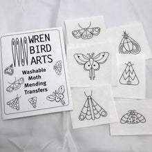 Load image into Gallery viewer, Moth Mending Embroidery Pattern Transfers
