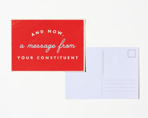A Message from Your Constituent Political Action Postcard