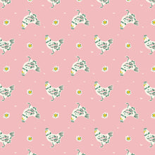 Load image into Gallery viewer, Pink Chickens Happy Homestead Quilting Cotton
