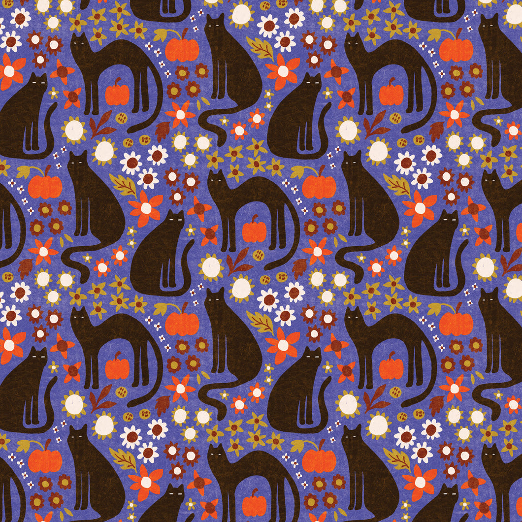 Morticia Blue Organic Quilting Cotton