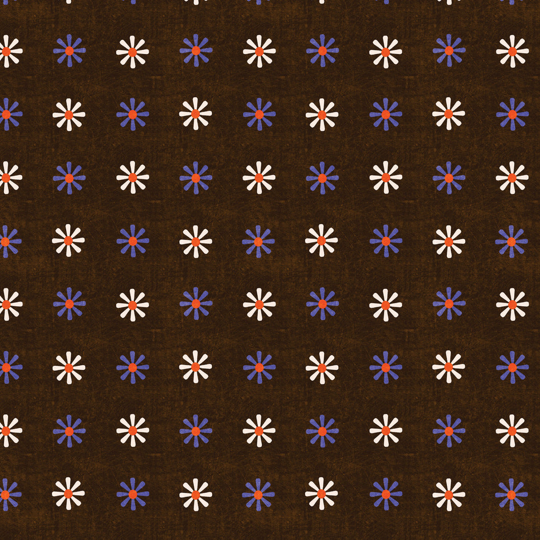 Araminta Dark Brown Organic Quilting Cotton