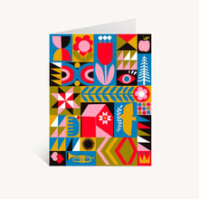 Load image into Gallery viewer, Blank/Quilt Squares with Trumpet Greeting Card
