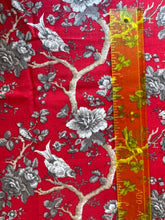 Load image into Gallery viewer, 1/2 Yard Birds and Branches Red Cotton Fabric

