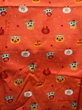 Load image into Gallery viewer, Grogu Mandalorian Halloween Jackolantern Cotton Fabric 1 Yard
