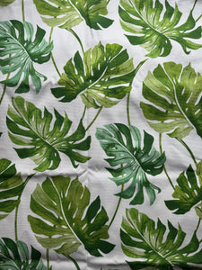 Large Scale Monstera Canvas Cotton Fabric 1.5 Yards