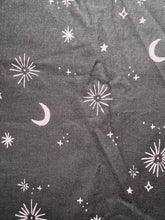 Load image into Gallery viewer, Black &amp; Purple Night Sky Cotton Fabric 1/2 Yard
