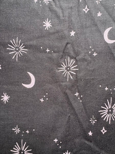 Black & Purple Night Sky Cotton Fabric 1/2 Yard