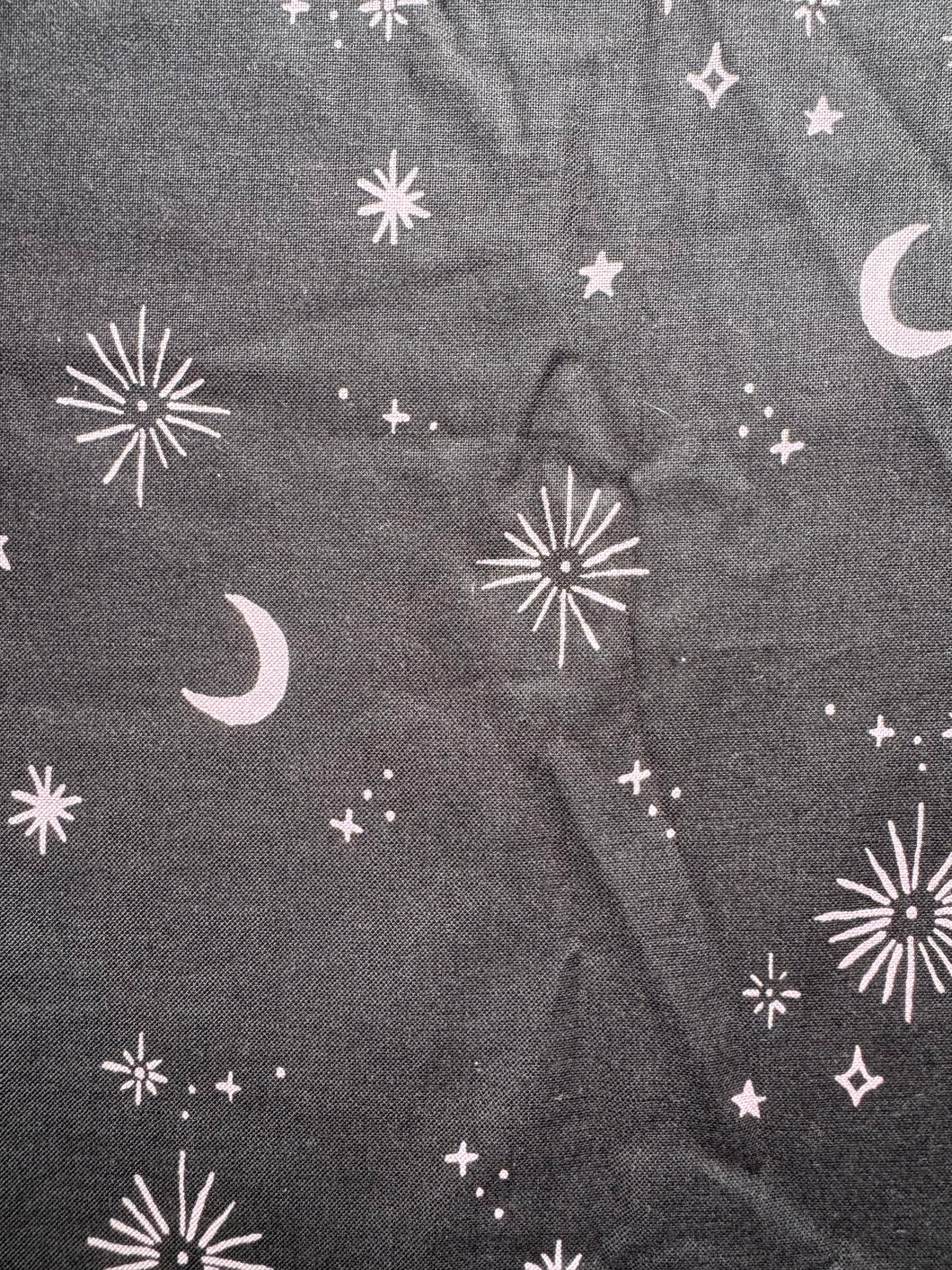 Black & Purple Night Sky Cotton Fabric 1/2 Yard