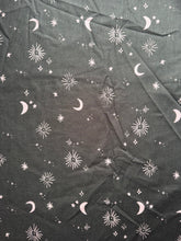 Load image into Gallery viewer, Black &amp; Purple Night Sky Cotton Fabric 1/2 Yard
