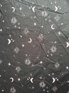 Black & Purple Night Sky Cotton Fabric 1/2 Yard