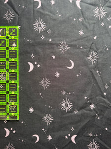 Black & Purple Night Sky Cotton Fabric 1/2 Yard