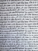 Load image into Gallery viewer, French Text Fabric 1/2 Yard
