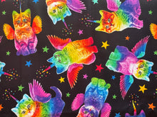 Load image into Gallery viewer, Rainbow Unicorn Cats Fabric 3 Yards
