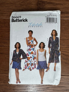 Butterick B6669 Sewing Pattern Sizes 6-14