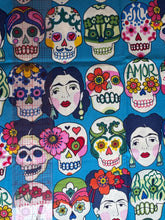 Load image into Gallery viewer, Frida with Skulls 1/2 Yard Cotton
