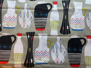 Mid Century Vessels 1/2 Yard Cotton Fabric