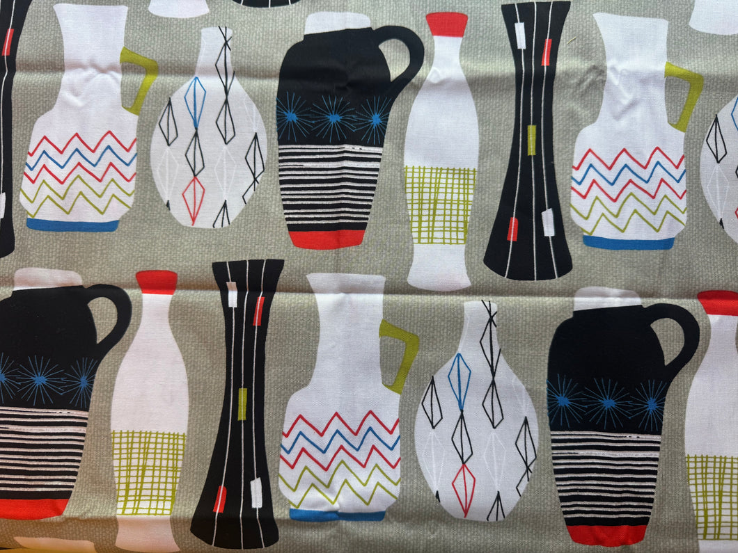 Mid Century Vessels 1/2 Yard Cotton Fabric