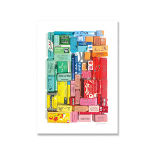 Rainbow Eraser Arrangement Postcard