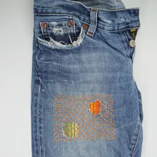 Load image into Gallery viewer, Sashiko Inspired Mending Stick 'n Stitch Persimmon Flower
