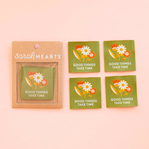 Good Things Take Time Woven Sewing and Quilting Labels