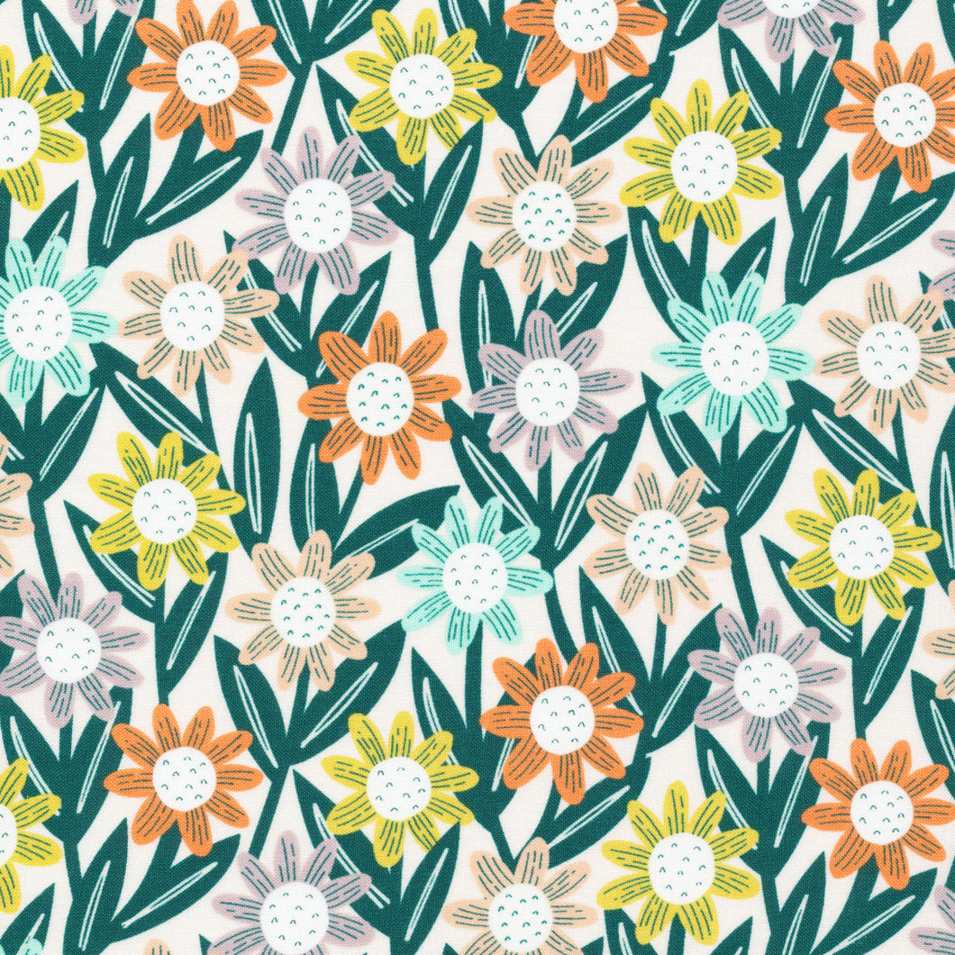 Colorful Blooms Organic Quilter's Weight Cotton