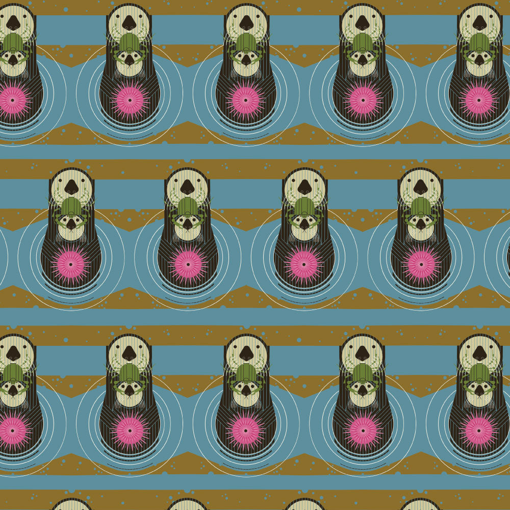 Organic Otters Cotton Poplin