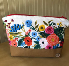 Load image into Gallery viewer, White Rifle Paper Floral Zipper Bag
