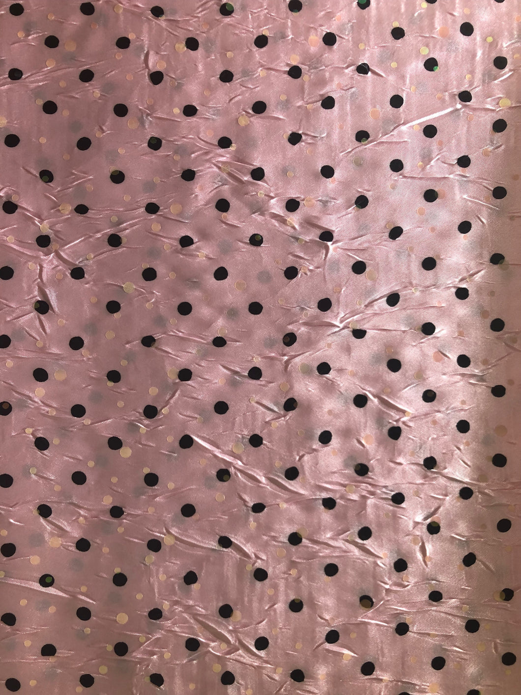 Pink Polka Dot Polyester Fabric 1 Yard