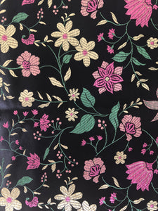 Back Floral Silk-Like Fabric