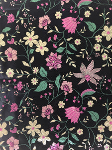 Back Floral Silk-Like Fabric