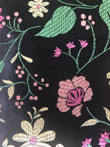 Back Floral Silk-Like Fabric