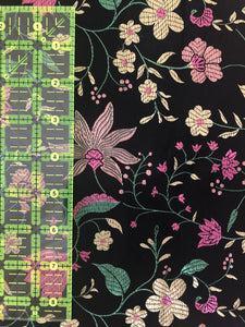 Back Floral Silk-Like Fabric