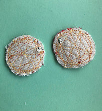 Load image into Gallery viewer, Pinky Circular Fabric Earrings
