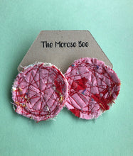 Load image into Gallery viewer, Pinky Circular Fabric Earrings
