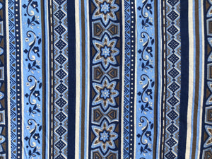 Vintage Blue and Brown Cotton