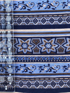 Vintage Blue and Brown Cotton
