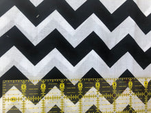 Load image into Gallery viewer, Black and White Chevron Cotton
