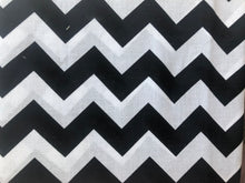 Load image into Gallery viewer, Black and White Chevron Cotton

