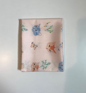 Fat Quarter Kitty Garden Organic Poplin