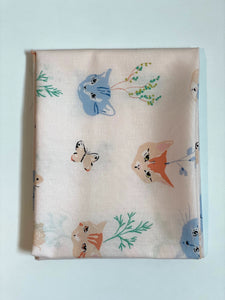 Fat Quarter Kitty Garden Organic Poplin