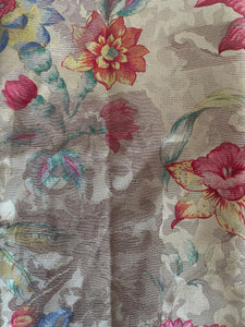 Gold Floral Upholstery Fabric 1/2 Yard