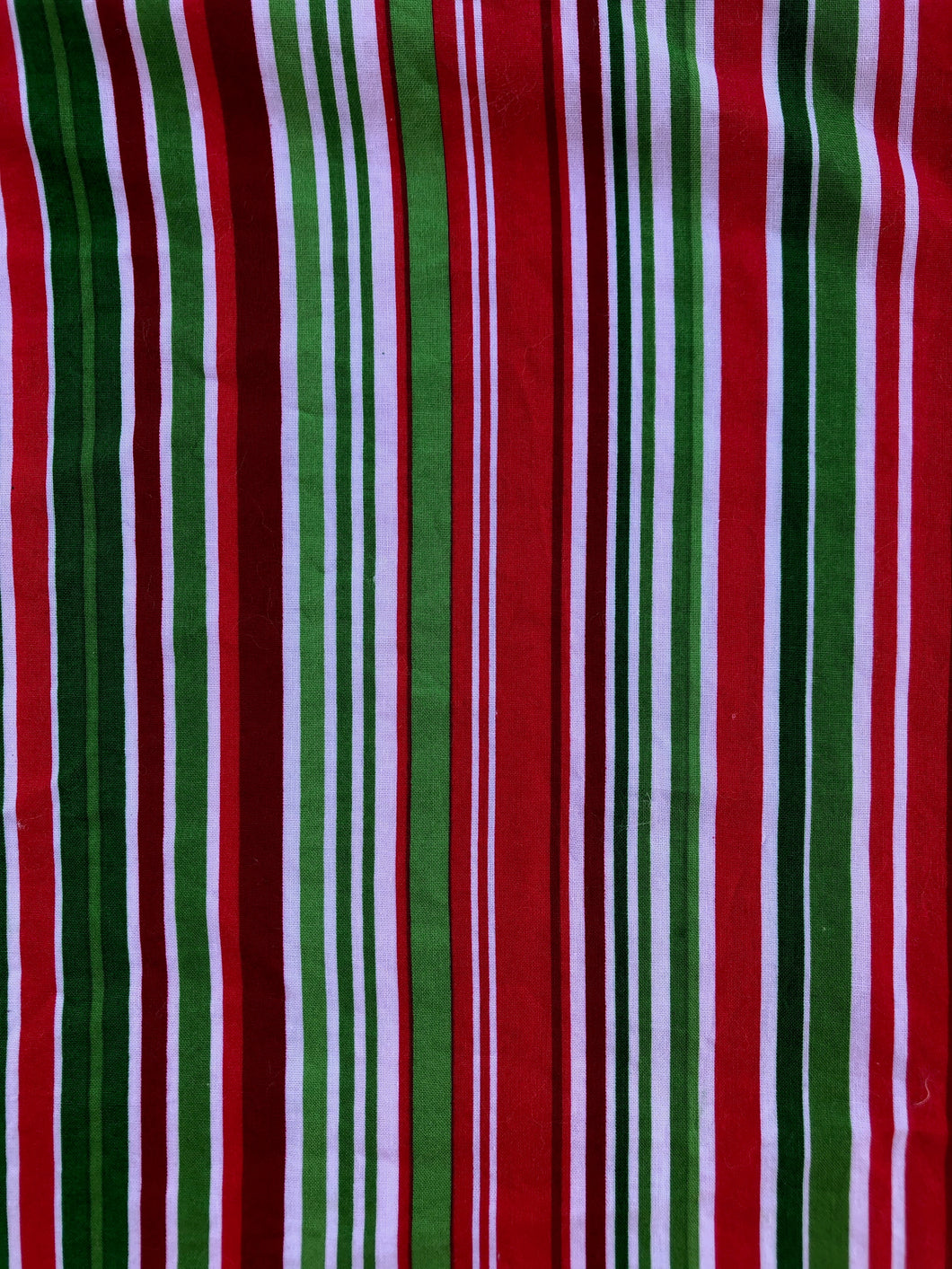 Red and Green Striped Fabric 1/2 Yard