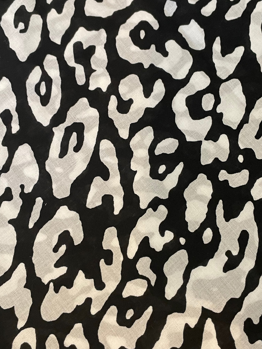 Black and White Cotton Animal Print