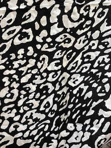 Black and White Cotton Animal Print