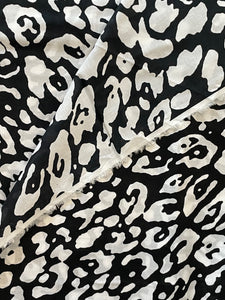 Black and White Cotton Animal Print
